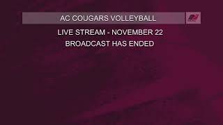 ASSINIBOINE COLLEGE COUGARS VOLLEYBALL LIVESTREAM NOVEMBER 22 2024 [upl. by Arrahs]