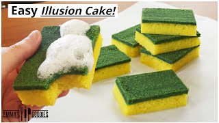 Edible Dish Sponge Cake  PRANK Easy Illusion Cake [upl. by Ykvir]