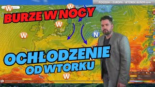 BURZE w nocy w Polsce Poprawa pogody od WTORKU IDZIE OCHŁODZENIE pogoda [upl. by Medlin]