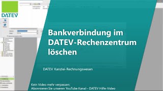 Bankverbindung im DATEVRechenzentrum löschen [upl. by Adnama]