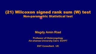 21 Wilcoxon signed rank sum W test [upl. by Ramin128]