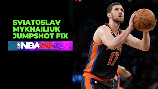 Sviatoslav Mykhailiuk Jumpshot Fix NBA 2k24 [upl. by Ewald]