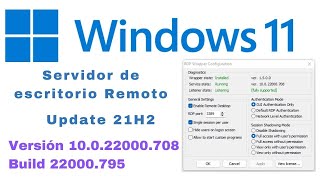 🖥️ RDPWrapper no Funciona en Windows 11 Después de Actualización Julio 2022  10022000 Build 22000 [upl. by Neyuh309]