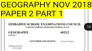 ZIMSEC GEOGRAPHY PAPER 2 NOV 2018 SESSION REVISION PART 1 [upl. by Mahmoud]