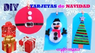 3 TARJETAS de NAVIDAD caseras fáciles y bonitas  manualidades navideñas fáciles [upl. by Milburt]