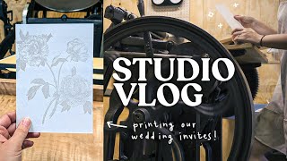 ꕤ Studio vlog 2 ꕤ Letterpress printing assembling and mailing out my wedding invites 💌 🌸 [upl. by Tove]