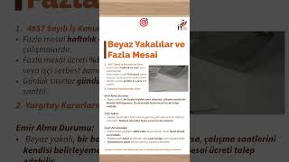 Beyaz yakalıların fazla mesai ücreti hakkı var mı öneçıkar keşfetedüş işçiler işçihakları [upl. by Anneres]