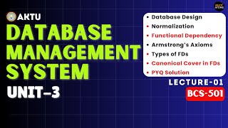 Lec31  Database Management System  Unit3  BCS501  DBMS Aktu  3rd Yr  Functional Dependency [upl. by Idelia625]