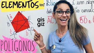 ELEMENTOS DE UM POLÍGONO \Prof Gis MATEMATICA 02 [upl. by Hajidak]