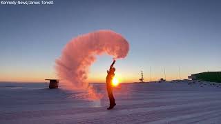 Boiling Water Freezes Over Chefs Head in Antarctica  Dogtooth Media [upl. by Eedia]