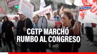 🔴🔵CGTP marchó rumbo al Congreso exigiendo el aumento de la remuneración mínima vital [upl. by Adnawyt]