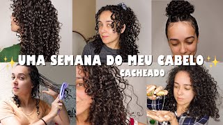 UMA SEMANA DO MEU CABELO CACHEADO NA REAL  Cuidados day after penteados cabelo ralo  Oeslanhiny [upl. by Ecnirp]