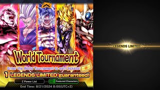 World Tournament Guaranteed LF Ticket Summons Dragon Ball Legends Summons [upl. by Hugues]