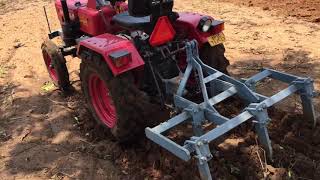 Mini tractor mahindra nxt 215 ploughing better in dry land with average depth 15cm at 16rpm gearload [upl. by Yanad40]