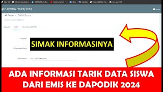 INFO TARIK DATA SISWA DARI EMIS PADA SP DATADIK BELUM MUNCUL UNTUK DAPODIK 2024 [upl. by Meagher908]