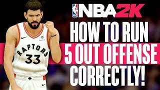 NBA 2K TIPS  HOW TO RUN quot5 OUTquot OFFENSE CORRECTLY  Online Money Plays [upl. by Banky]