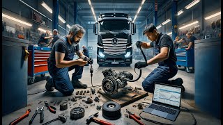 MercedesBenz Actros Steering Angle Sensor Replacement Trailing Axle Maintenance [upl. by Spiers505]