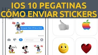 Envía en iOS 10 Stickers pegatinas con iMessage en mensajes increíbles para iPhone y iPad Español [upl. by Agna]