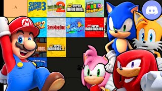 Sonic Tails Knuckles and Amy make a Super Mario Games Tier List Ft Mario [upl. by Daahsar]