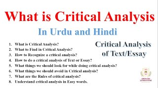 What is Critical Analysis How you can do Critical Analysis Easiest way to Critical analysis PDF [upl. by Eniagrom]