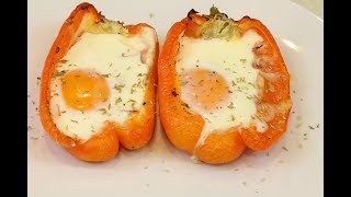 Pimientos rellenos de jamón queso y huevo  Receta fácil [upl. by Holly-Anne]