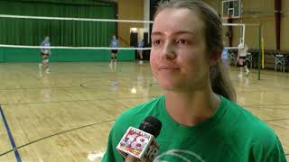 WEB EXTRA Immanuel Lutheran volleyball on facing Sheboygan Catholic at state [upl. by Ardeahp]