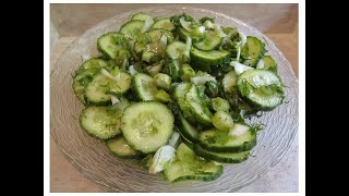 Salade concombre aux herbesОгуречный салаt с зеленьюCucumber saladSalată de castravețe cu ierburi [upl. by Kennith]