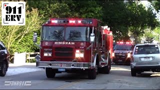 Hingham PD Engine 1 and Car 3 Responding [upl. by Etteuqaj82]