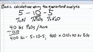 Basic Fertilizer Label Calculations with a Dry Formulation [upl. by Katha]