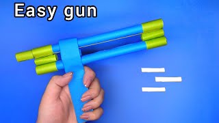 Origami easy gun  How to make paper powerful gun that shoots paper bullets [upl. by Terza]