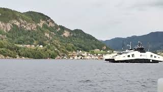 Filming from a HjelmelandNesvik ferry Norway [upl. by Onairam]