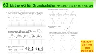 63  Mathe AG Grundschüler  Zahlenrätsel  Zahlenmauern  Mathe Olympiade  Mathe mit dem Känguru [upl. by Coryden]