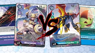 Minervamon vs Imperialdramon Digimon TCG BT10 [upl. by Ekram]