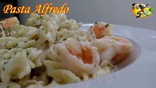 Pasta Alfredo con Camarones quotpaso a pasoquot TOQUE Y SAZÓN How to Make Shrimp Alfredo [upl. by Drusie388]