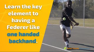 Tennis Backhand Learn the key element to having a Federer like one handed backhand [upl. by Nerine]