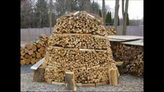 How to Build a Holz Hausen  Wood House  Beehive Woodpile  Holzmiete  Holz Haufen [upl. by Llesram840]