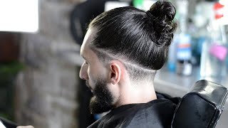 Nuque et tempes dégradé inversé  Tuto coupe homme cheveux longs [upl. by Luehrmann412]