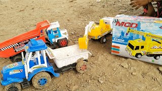 gadi wala cartoon khilauna mini tractor trolley remote control bulldozer JCB ful loading video 🛺🚒 [upl. by Nnairam]