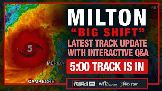 BREAKING quotBIG SHIFTquot IN TRACK Hurricane Miltons New Cone with Live QampA  Tracking the Tropics [upl. by Bal463]