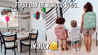 First day of school 🚌✏️📓 momof3 mom momlife backtoschool backtoschoolvlog school family [upl. by Reeve]