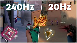 240hz VS 60hz VS 30hz arasındaki farkı test ettim VALORANT [upl. by Josias]