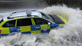 Rufford Ford FLOOD  part 111  with police car sending it through Flood [upl. by Hairahcez978]