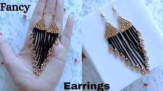 Seed Bead Earrings  Tube Glass Beads Earrings DIY Beaded EarringsDesigner EarringsLove For Beads [upl. by Urbanus]