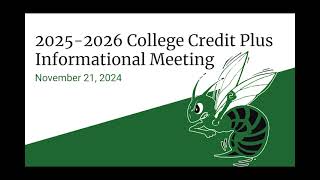 Highland High School  2025  2026 College Credit Plus Informational Meeting slideshow with audio [upl. by Sineray]