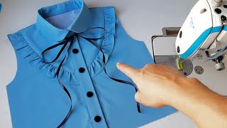 Sewing the Best amazing womens collar blouse design [upl. by Mont]