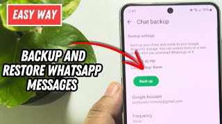 How To Backup And Restore Whatsapp Messages on Android 2024  Full Guide [upl. by Baggett]