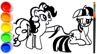 My Little Pony  Drawing Pinkie Pie Twilight Sparkle  MLP [upl. by Animar714]