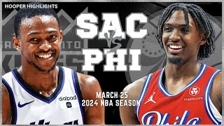 Philadelphia 76ers vs Sacramento Kings Full Game Highlights  Mar 25  2024 NBA Season [upl. by Dorothee443]