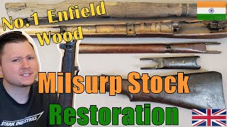 Gun Stock Restoration  Cleaning Repairing amp Refinishing Milsurp Wood  No1 MkIII Lee Enfield DP [upl. by Enilekaj]