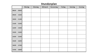 Stundenplan Tagesplan zum Ausdrucken in Excel Tutorial für Anfänger [upl. by Sapers]